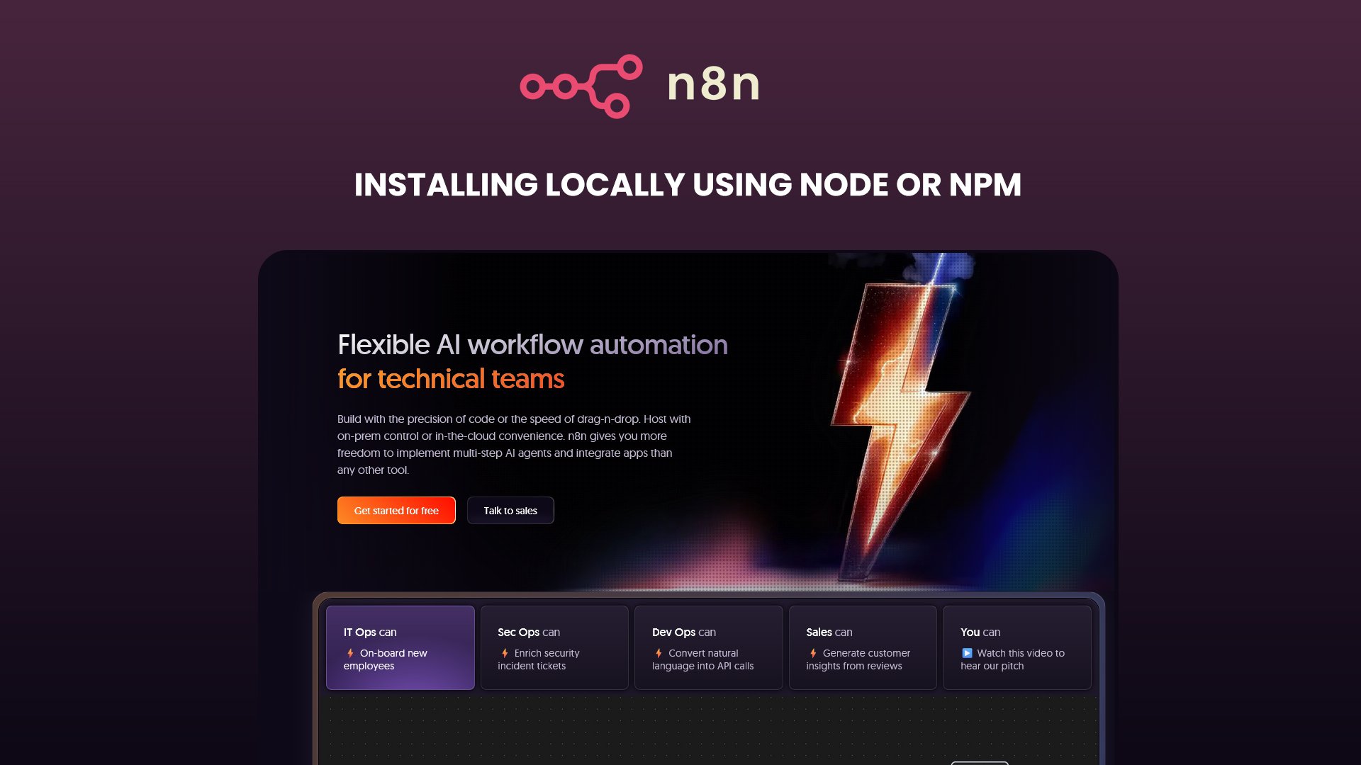 Installing n8n Locally using node or npm